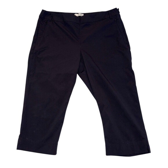 ANATOMIE Luxe Travel Capri Cropped Pants Women's Large 17" Inseam Black Stretch - Picture 1 of 12